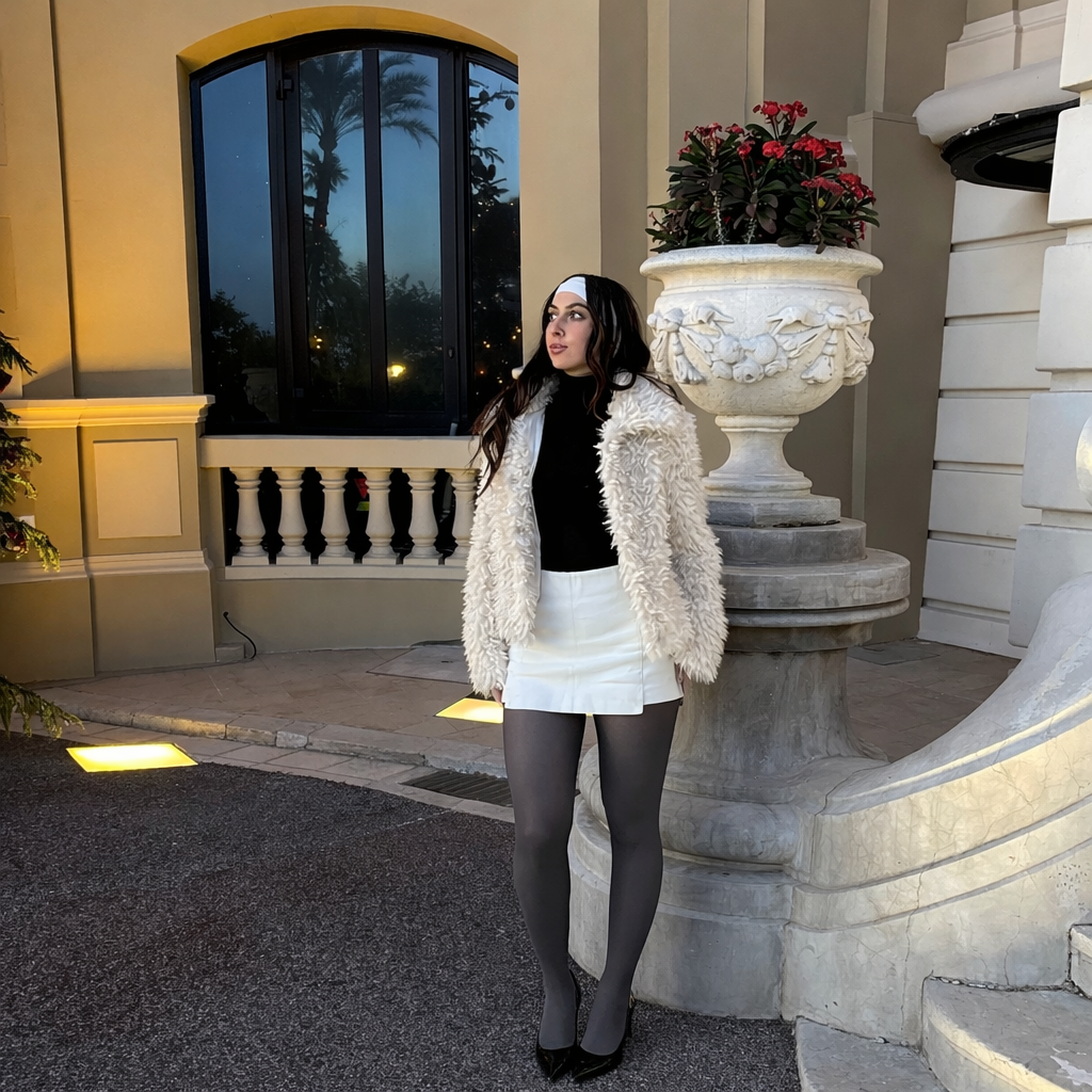 Collant Polaire Effet Transparent Gris