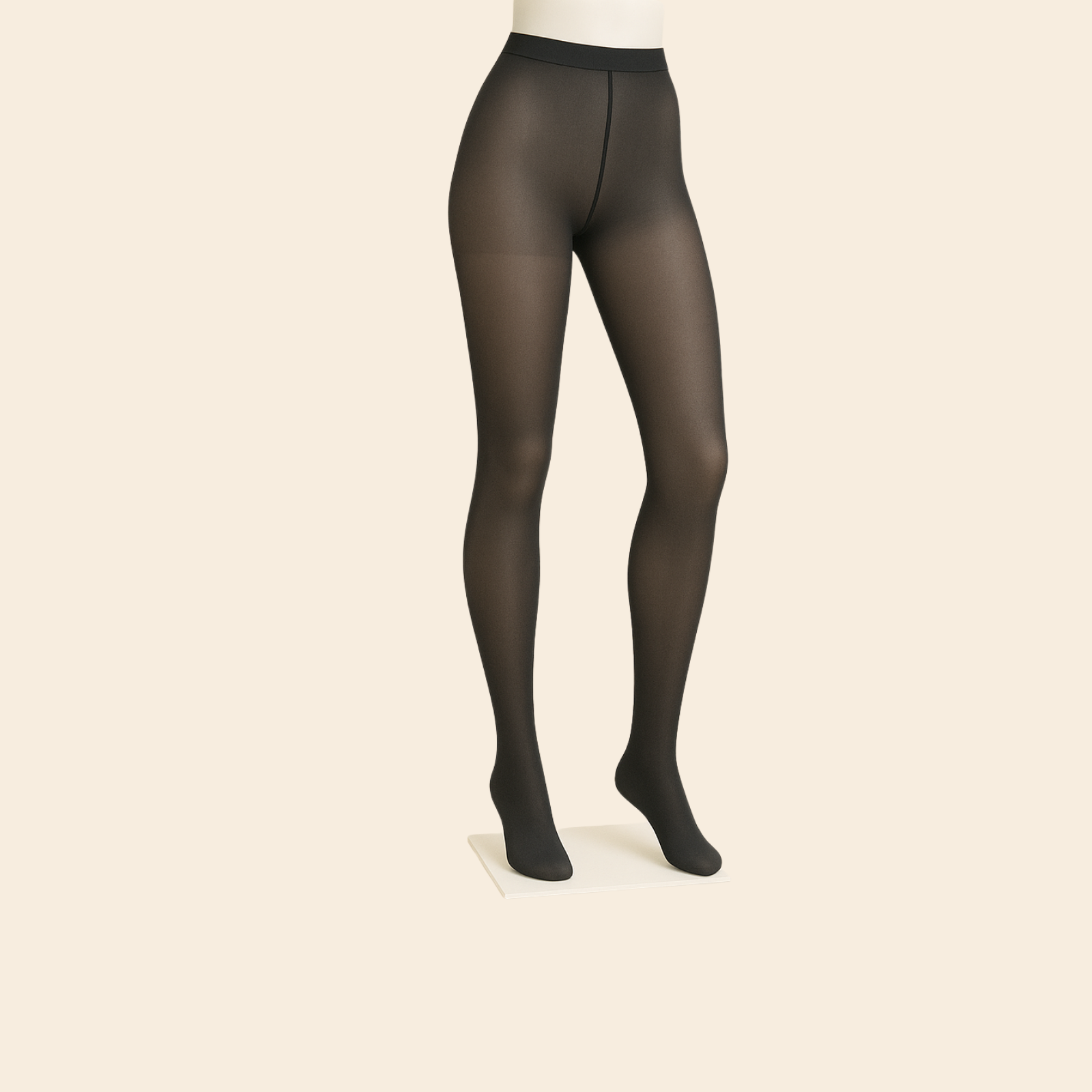 Collant Polaire Effet Transparent Noir